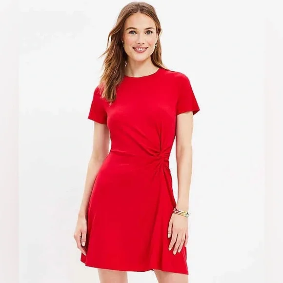 LOFT | Dresses | Loft Womens Red Twist Short Sleeve Shift Dress Size M Petite | Poshmark LOFT | Dresses | Loft Womens Red Twist Short Sleeve Shift Dress Size M Petite | Poshmark